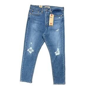 LEVIS Womens High-Rise Wedgie Skinny Button-Fly Light Wash Denim Jeans 31x26